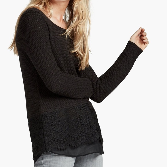 Lucky Brand Sweaters - 🌷LUCKY BRAND Lace Mix Sweater Black Medium